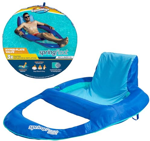 SwimWays Chaise Longue Gonflable de Piscine inclinable XL avec Valve Hyper-Plate