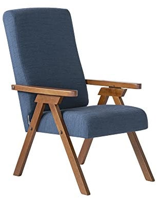 Poltrona legno FIAMMETTA ESSEGI SRL Relax reclinabile tessuto Blu Sfoderabile
