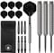 KOTO - Kingcontrol 90% Darts 22 G, Schwarz, Dart-Set inkl. 3 Barrels,Flights + Shafts & Dartwallet, Fester Ringgrip