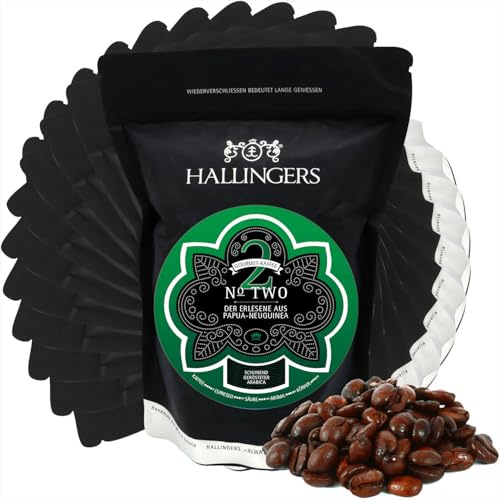 Hallingers Genuss Manufaktur Edel-Kaffee Geschenk-Set - schonend langzeitgeröstet bei niederen Temperaturen 10x No. Two aus Papua-Neuguinea, Geschenkidee für Frauen Männer
