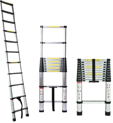 3,2m Scala telescopica,Multiuso Allungabile Scaletta Alluminio,Scala Estensibile Fai Da Te, Pieghevole E Portatile, antiscivolo,Carico Massimo 150 kg