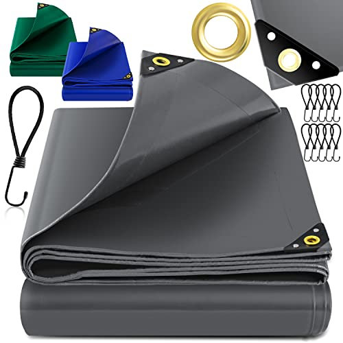KESSER® Telone Premium con occhielli, 650 g/m² PVC impermeabile e antistrappo + 10 ganci - telone di alta qualità universale per camion, piscina, mobili da giardino - copertura, telone protettivo