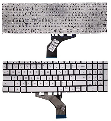 AJPARTS UK New Keyboard Replacement For HP PAVILION 15-CS2388NIA, 15-CS2400NZ, 15-CS2450NG, 15-CS2500ND, 15-CS2501NA Laptop Backlit Silver Notebook UK Layout English Keyboard QWERTY Without Frame