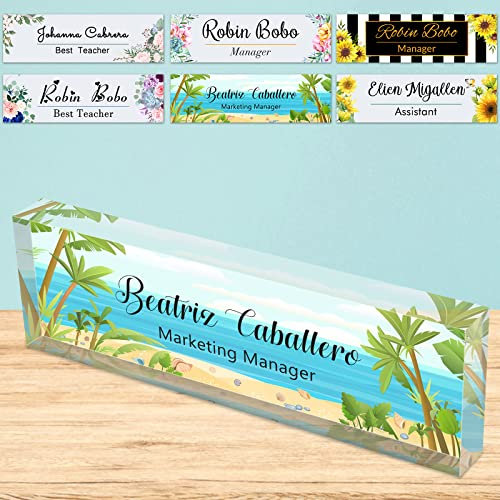 Schreibtisch-Namensschild, personalisierbar, Acrylblock, Namensschild für Büro, individuelle Schreibtischplatte, Wertschätzung, Dekoration, Geschenk