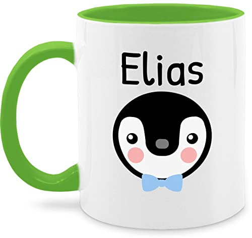 Tasse Tassen 325ml - Kinder - Mädchen - Süßer Pinguin - 325 ml - Hellgrün - personalisierte geschenke junge name teetasse jungen pinguine groß kind pinguinen kindergarten