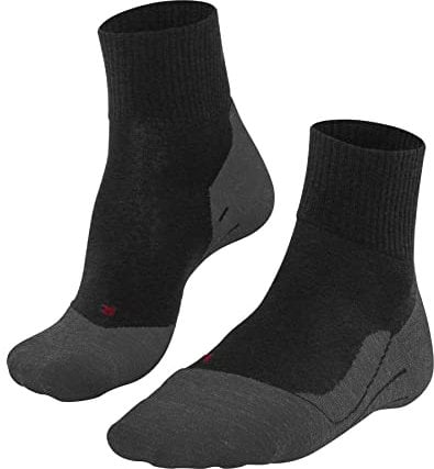 FALKE Herren Wandersocken TK5 Wander Wool Short M Sso Wolle Funktionsmaterial antiblasen dünn 1 Paar, Grau Asphalt Melange 3180, 42-43