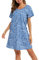 Generic Chemise de nuit à manches courtes pour femme - Vêtement de nuit doux pour le salon, Étoile bleue., M