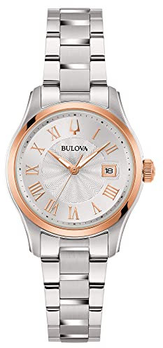 Bulova Damen Analog Quarz Uhr mit Edelstahl Armband 98M136