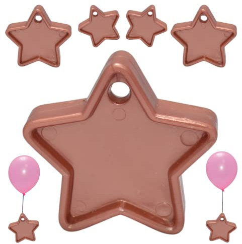 Colorful Helium Balloon Weights Star Shaped Balloon Weights Plastic Balloon Pack of 5,10 and 25 Weights for Balloons Birthday Wedding Party Decorations Supplies (Rose Gold, 10)