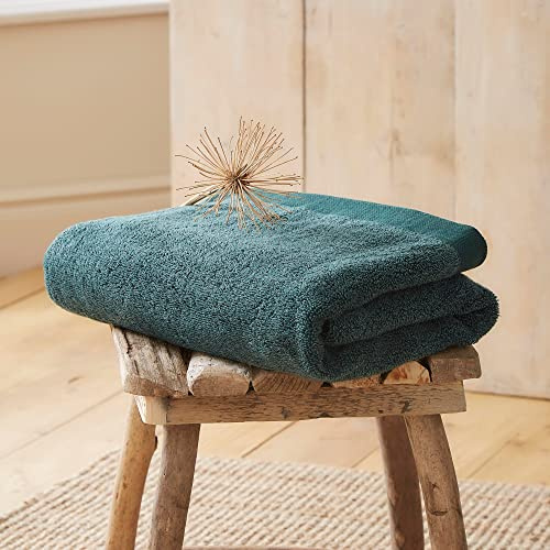 Drift Home - Emerald Green Bath Towel (90 x 150cm) - Soft & Absorbent 600GSM Premium - Sustainable Cotton (BCI) - Recycled Bottles - Bath Sheet/Gym/Guest Towel in Green