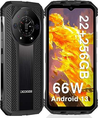 DOOGEE S110 Rugged Smartphone, 22GB RAM+256GB ROM, 10800mAh, 66W Ricarica Rapida, Android 13 Telefono Indistruttibile, 6,6 FHD+ 120Hz 50MP Fotocamera Smartphone Rugged OTG/GPS/NFC/ IP68/ IP69K