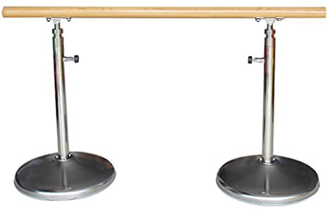 Ballettstange Tragbare Ballettstange aus Edelstahl, höhenverstellbar von 80–120 cm, Edelstahlsockel und Holzstange (Size : 2.5M/8.2FT)