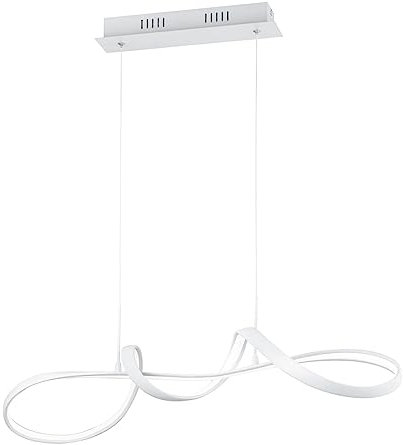 Reality Leuchten LED Pendelleuchte Perugia R37091131, Metall Weiß matt, inkl. 37 Watt LED, Switch Dimmer