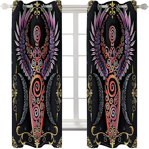 VOZMIO Gardinen Blickdichter -Luxus gestickte Aufkleber Muster, 2er Set Vorhang Verdunkelung Mit Ösen Für Schlafzimmer Wohnzimmer (75 x 165(cm) x2 Verdunkelung)