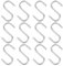 PATIKIL 1 S Shaped Hooks, 12 Pack Multipurpose S Hanging Hooks for Hanging Items in Your Home, Garage, Workshop, Silver Tone