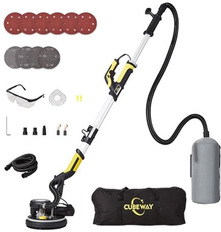 Levigatrice Giraffa, Giraffa, Levigatrice 750W, LED Maniglia telescopica Motore, 7 livelli velocità 1800RPM velocità con rimozione della polvere automatica