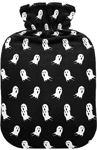 Halloween Ghosts Hot Water Bottle with Cover Hot Water Bottles for Pain Relief Hot Water Bag Hot Bag for Kids Adults, 1L