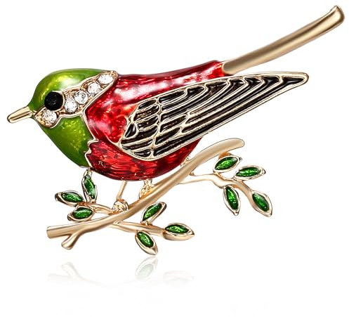 Gleamart Broche oiseau en cristal avec strass pour vêtements et corsage pour femme