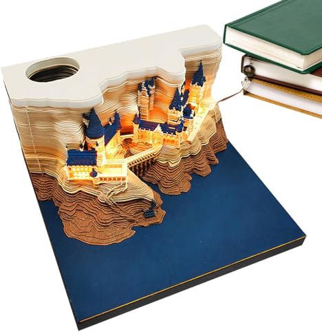 tongfeng Kalender Abreißen 2024 | 2024 Tischkalender Notizblock | Notizblock Mit Licht Und Stifthalter | Haftnotizen Kreatives Papierskulptur Bastel Geschenk