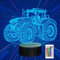 CooPark 3D Traktor Nachtlicht, Truck Illusions Hologramm Nachttisch LED Lampe mit 16 Farbwechseln, Dimmbarer Timer, Coole Schlafzimmer Tischdekoration Geburtstagsgeschenk für Kinder Jungen Teenager