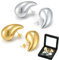 Aatpuss 2 Paar Ohrringe Gold, Goldene Ohrringe Damen, Tropfen Ohrringe Dupes, Wassertropfen Ohrringe,Damen TropfenOhrringe,Damen Tropfen Ohrringe,Für Frauen und Mädchen