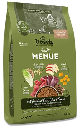 Bosch HPC MENUE Adult mit Rind, Leber & Pansen| Hundetrockenfutter für ausgewachsene Hunde Aller Rassen | 1 x 12 kg
