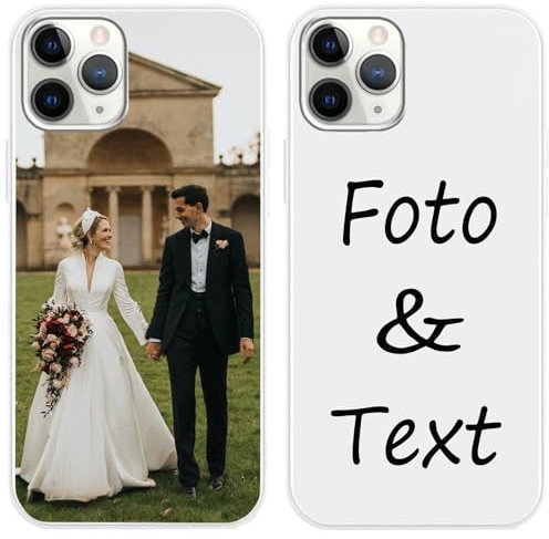 GeRRiT Personalisierte Handyhülle für iPhone 12 Mini Hülle Personalisiert,Weiß Hülle mit Eigenem Foto Bedrucken Bild Text Individuelle Schutzhülle Selbst Gestalten für iPhone 12 Mini