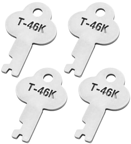 MUGLFPT T-46K Trunk Lock Keys for G-1 G-3 3815 3835 Locks, Replaces N-3815K | 4 Pack; Replacement keys for antique steamer trunks, vintage chests and storage trunkswith matching lock styles