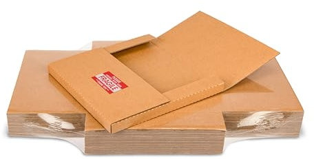 Kayritonz Vinyl Record Mailers 12.5L x 12.5W x 1D Kraft Corrugated Cardboard LP Shipping Boxes for Mailing Packaging Moving Storage, with Fragile Stickers, Brown, 15 Pack