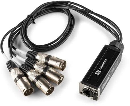 PD Connex 0.7m Audio Loom Snake Cable - RJ45 Ethercon to 4x 3-Pin XLR Male Connectors - CAT5/CAT6/CAT7 Multicore Stagebox Audio Cable for Live Stage, Studio, DMX, AES/EBU