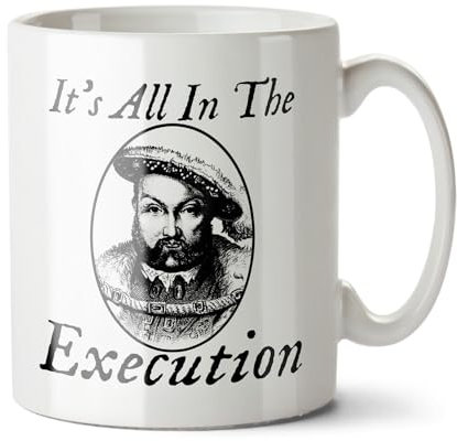 Black Raven Design - It's All in The Execution - Funny Historical Pun Gift Mug, Ceramic, 11fl oz