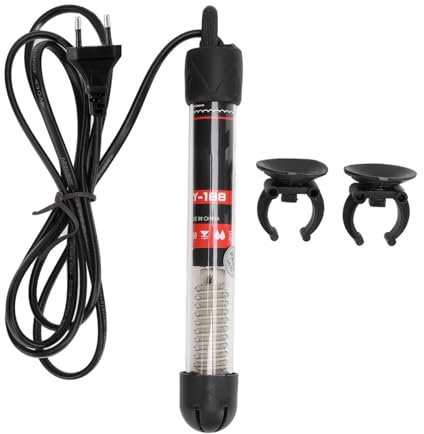 Calentador Sumergible para Acuario, Termostato de Cristal para Pecera con Ventosas, Ahorro de Energía Eficiente para Acuarios (50W)