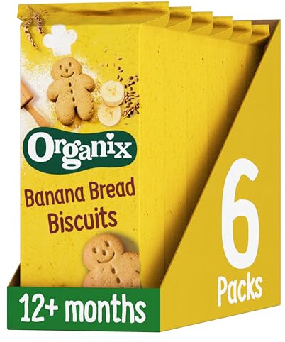 Organix Banana Bread Toddler Snacks, Gingerbread Men, 135 g (6-Pack) | Organic Snack, No Added Sugar, Suitable for 12+ Months, Vegetarian & Vegan Friendly, 100% Recyclable Packaging