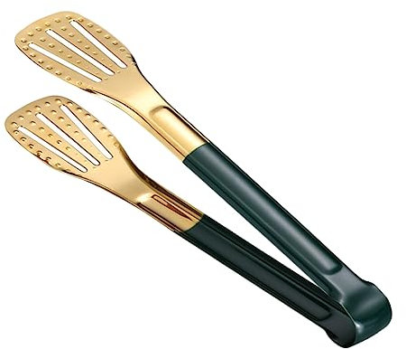 Cabilock Lebensmittelzange Edelstahl 304 Multifunktionale Grillzange Für Haushalt Und Bbq Ergonomischer Griff Grün Gold 30cm Praktisches Grillzubehör Für Grillpartys Und Küche