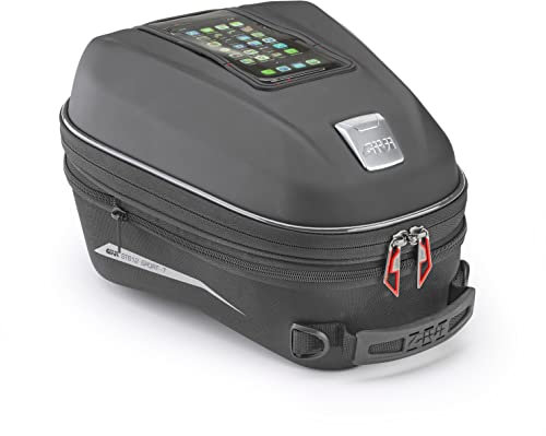 GIVI Tankrucksack ST612+ Plus, thermogeformt, erweiterbar mit Smartphone-Halterung von 12 bis 15 Liter, schwarz