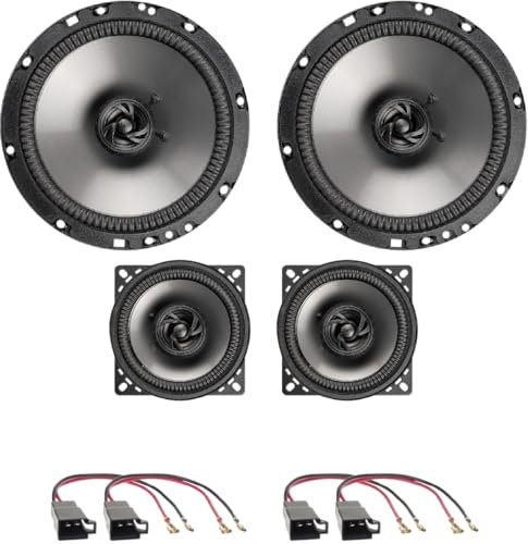 IPNOSIS Kit de 4 altavoces AXTON AE165 + AE100 para Peugeot 206 con 4 conectores