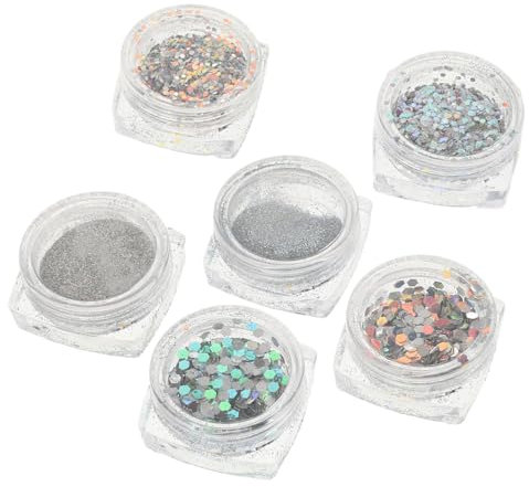LOORGVEL Nagelglitzer Weißer Nagellack Nagel Dip Puder Glitzernagel Zuckerpulver Glitzernder Nagellack Goldene Nagelflocken Fluoreszierendes Nagelzubehör Professionelles Nagelzubehör