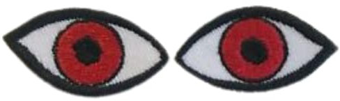 Bebuz Mini Red Eye Evil Eye Zombie Embroidery Iron-On Patches for Clothing Sew-On Applique for DIY Crafts Denim Jackets Jeans Backpacks