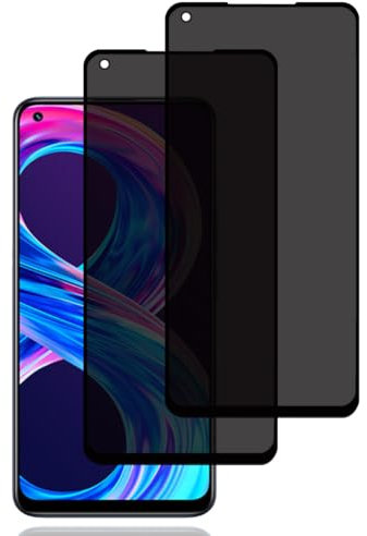 BCHKLAI Protector Pantalla de Privacidad para Realme 8 5G [2 Piezas], Cristal Vidrio Templado Antiespia, Dureza 9H, Anti-Rasguños, Sin Burbujas, Anti-Espía Protector Pantalla para Realme 8 5G