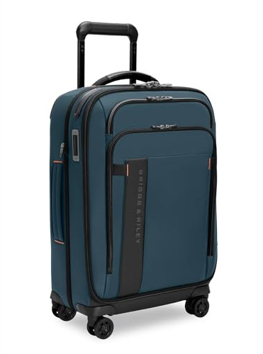 Briggs & Riley ZDX Gepäck - Kariertes Gepäck für Reisen, Koffer mit Rollen, Softside Rolltasche für Damen & Herren, Ocean, Domestic 22 Carry On Expandable Spinner, Ausziehbarer Spinner für den