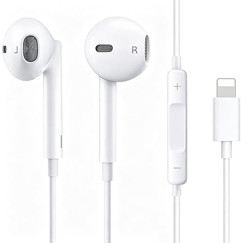 Qi Gxinr Écouteurs filaires pour iPhone 12, Ecouteurs Casque Écouteur Intra-Auriculaires HiFi avec Micro et contrôle du Volume intégrés Compatible avec iPhone 14/13 Pro/11 Plus/X/XS/SE/XR/8/7