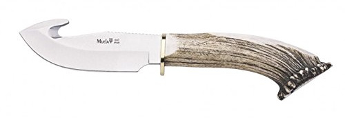 Electropolis Coltello da Caccia Muela Viper Pugno Corno di Cervo con Rosetta in Ottone, del Peso di 160 Grammi + Carta Regalo Multiuso