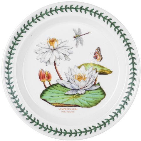 Portmeirion Exotic Botanic Garden Salad Plate with White Water Lily Motif by Portmeirion
