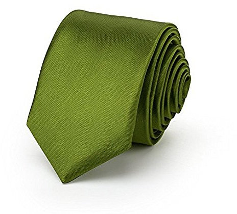 OM3® K-14 Olivgrüne schmale Krawatte Herren Smoking Slim Uni Tie Hochzeit Business Schlips dünn Handmade (OLIVGRÜN)