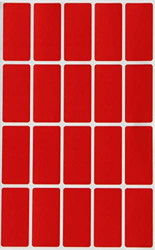 Sticker Rot 40 mm x 19 mm Aufkleber - 4 cm x 1,9 cm viereckige Etiketten 300 Stück von Royal Green