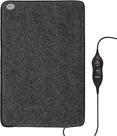 Oneconcept Magic Carpet - Alfombra eléctrica calefactora 75W, Temporizador, 60x2x40cm, Funda Lavable, Resistente poliéster con Capa Antideslizante, Antracita