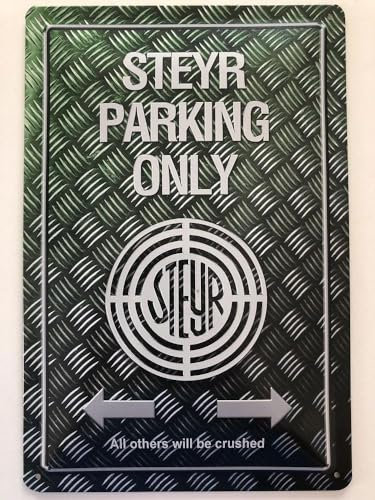 Tin Sign Blechschild 20x30 cm STEYR parking only Traktor LKW Werkstatt Sammler Metall Schild SM0650