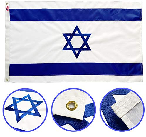 Winbee Bestickte Nationalflaggen, 90 x 150 cm, exklusives stärkstes Nylon, vierfach genäht und Messingösen, UV-geschützt, Premium-Weltflagge