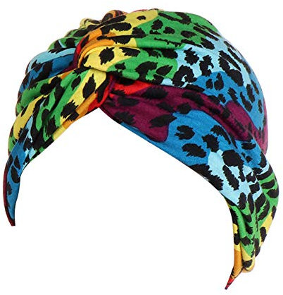 Asudaro Turban Hut für Frauen, Chemo Kopfwickel Schlaf Hüte Kopftuch Hijab Bonnet Kopftücher Leopard Cap Beanie Kopfbedeckung Bandana Headwrap Schals Cap für Chemotherapie Krebs Haarausfall Grün