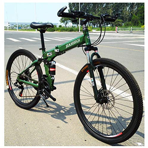 MTTKTTBD Mountainbikes Faltbares Leicht Faltrad mit Doppelte Stoßdämpfung,Quick-Fold-System 26 Zoll 21 Speed Klappfahrrad Folding City Bike mit Gabelfederung